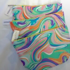 NEW CLINIQUE Cosmetic Bag Mod  70's Colorful swirl Retro (1) Bag NWT in package